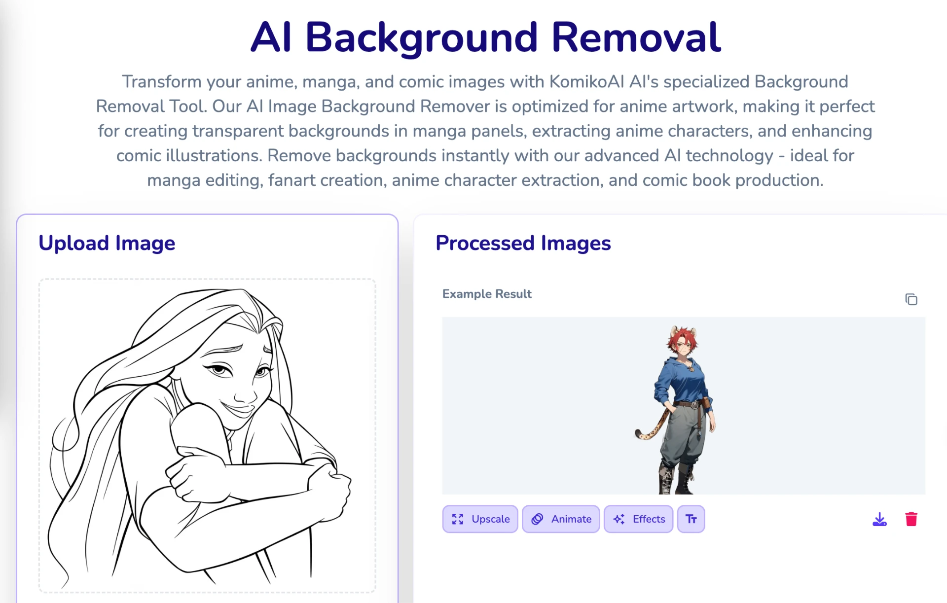 KomikoAI AI background removal tool